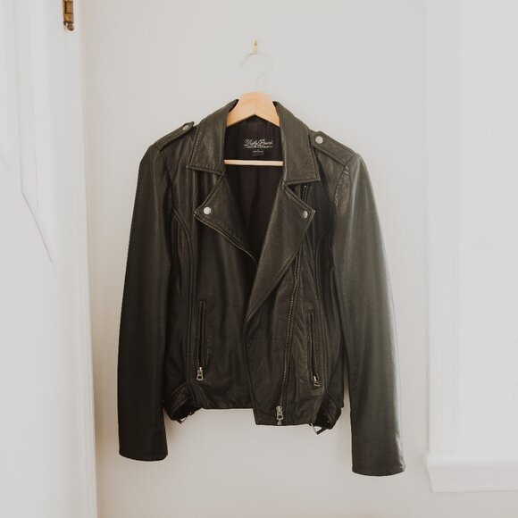 Lucky Brand Leather Moto Jacket - Picture 1 of 4
